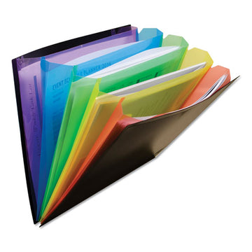 C-Line® Rainbow Document Sorter-case, 5" Expansion, 5 Sections, Letter Size, Black-multicolor freeshipping - TVN Wholesale